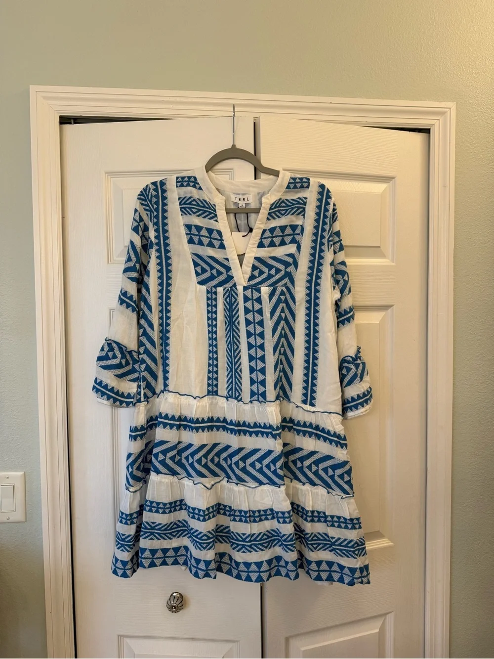 Thml - Tiered V-neck Embroidered Dress - Picture 4 of 10